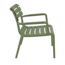 Compamia Paris Outdoor Club Lounge Chair Olive Green