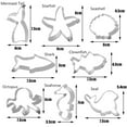 thumbnail image 4 of Shoreew 8Pcs Ocean Animal Cookie Cutters Mermaid Tail Starfish Seashell Shark Shapes Sea Themed Biscuit Molds Stainless Steel Fondant Cutters Birthday Party Decoration, 4 of 6