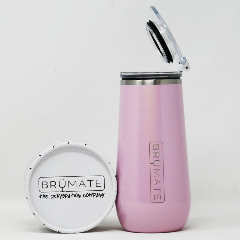 BruMate 12oz Insulated Champagne Flute With Flip-Top Lid - Made With Vacuum  Insulated Stainless Steel (Glitter Blush) 