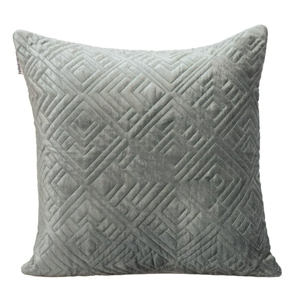 Nassau Collection 20"  Gray Cotton Charcoal Throw Pillow