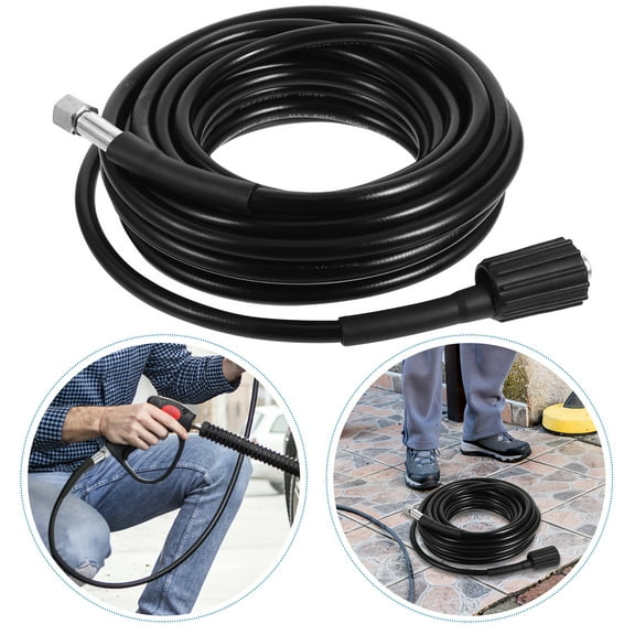 Homoyoyo High Pressure Extension Hose with M22 Fittings for Use, Black Garden Hose Accessory