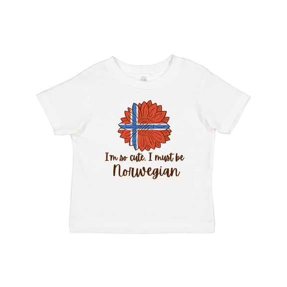 Inktastic I'm So Cute, I Must Be Norwegian Sunflower Boys or Girls Baby T-Shirt