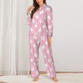 thumbnail image 2 of Haiem Pink Cartoon Bear Pattern Women’s Long-sleeve Sleepwear,Sleepwear Set,2-piece Loungewear Set,Soft PJs Comfy Nightwear with Pockets-Large, 2 of 7