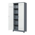 Metal Storage Wardrobe With Locking Doors, 4 Adjustable Shelves