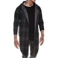 thumbnail image 5 of Joernso Autumn Fashion Men Plaid Print Long Sleeve Causal Hooded Shirt Coat Outwear, 5 of 5