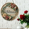 thumbnail image 2 of Panneau de Bienvenue Rond Rétro pour Porte d'Entrée de Ferme Bar Café Décoration Maison Plage pour Porte d'Entrée Interchangeable Idées Coin Café Mur, 2 of 4