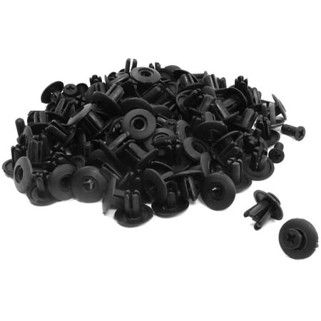 Unique Bargains 6mm Hole Screw Buses Door Panel Trim Rivets Fastener Black x 100