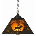 thumbnail image 7 of Meyda 134402 16 in. Square Elk At Dawn Pendant, Timeless Bronze & Amber Mica, 7 of 7
