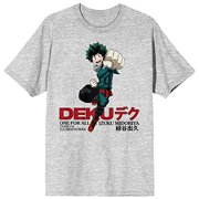 Deku Izuku Midoriya My Hero Academia Character Heather Grey Tee - L