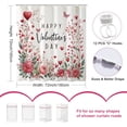thumbnail image 6 of Happy Valentines Day Shower Curtain, Pink Red Floral Rose Love Hearts Shower Curtains Bathroom Bath Home Decor Waterproof Polyester Fabric Weighted with Hooks 72 W x72 H Inch, 6 of 7