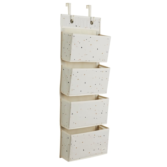 3 Sprouts - Recycled Fabric Over the Door Organizer/Terrazzo Cream