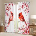 thumbnail image 2 of Manfei Pink Cherry Blossom Black Out Curtains,Christmas Cardinals Curtains Pack of 2 (42x63 Each),Red Birds Bedroom Curtains For Teens,Super Cozy Room Decor, 2 of 6