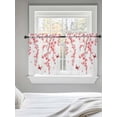 thumbnail image 5 of Cherry Blossoms Tier Curtains 36 Inch Length,Sheer Curtains for Bedroom Living Room Window Spring Botanical Flowers Watercolor Rod Pocket Drapes Kitchen Curtains Small Half Window 27.5"x36" 2 Panels, 5 of 6