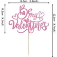 thumbnail image 2 of 1 Pack Be My Valentine's Day Cake Topper Glitter Love Heart Happy Valentine's Day Cake Pick Decorations for Valentine's Day Theme Bridal Shower Wedding Anniversary Party Supplies Pink, 2 of 4