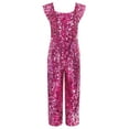 thumbnail image 4 of vastwit Combinaison de Fête à Paillettes pour Enfants Costume de Danse de Concours Pantalon Long de Fête Formel Rouge-Violet 12, 4 of 5