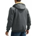 thumbnail image 2 of YOIAVAIOY Men Sherpa Lined Hoodies Full Zip Fleece Hooded Sweatshirt Thick Thermal Outdoor Jacket with Zipper Pockets Dark Gray M, 2 of 10