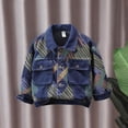 thumbnail image 4 of Chaqueta vaquera de manga larga con solapa para niños, bonita chaqueta informal para niños, chaqueta vaquera de manga larga con capucha, chaqueta vaquera para niños, top de poliéster, 4 of 9
