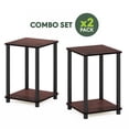 thumbnail image 4 of Furinno TURN-N-TUBE Night Stand Set of 2, 2-Tier Stackable Nightstand with Open Shelf, Toolless Bedside Table, Side Table, End Table for Living Room, Bedroom, Dark Cherry, 4 of 5
