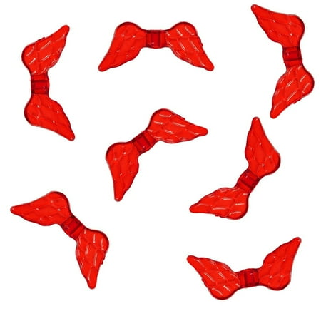 - 450 Angel Wings Red Acrylic, Loose Beads, Bead 20x9mm Approx 2/3 Inch