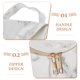 thumbnail image 4 of 2 bolsas de cosméticos con diseño de mármol, bolsa de viaje para guardar maquillaje, bolsa de herramientas de maquillaje de gran capacidad, organizador de papelería para mujer., 4 of 5