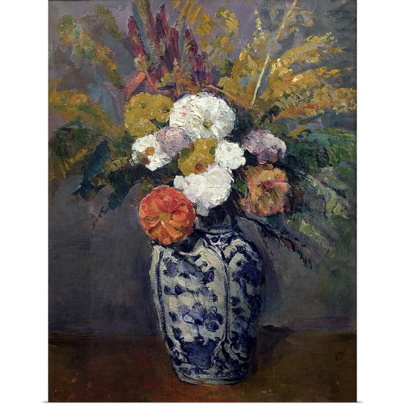 Great BIG Canvas | Rolled Paul Cezanne Poster Print entitled Dahlias, c.1873