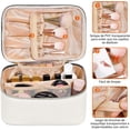 thumbnail image 3 of Cosmetiquera para Maquillaje Impermeable, Bolsa de Maquillaje Compartimento, Neceser Portátil, Cosmetiquera de Viaje Cuero Duradera Estuche, Bolsa PVC Transparente, Blanco, 3 of 4