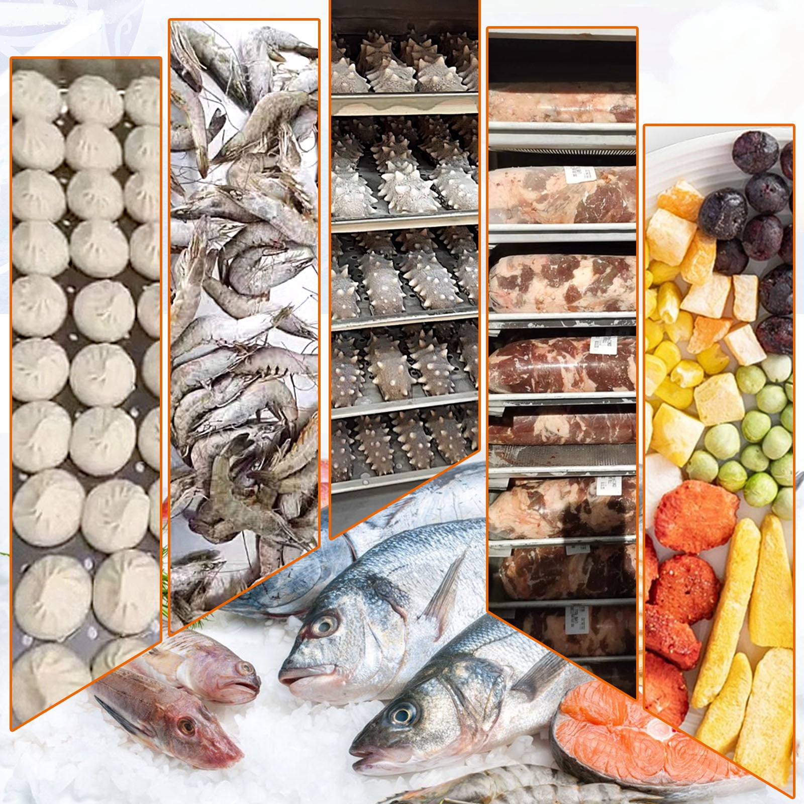 Kolice Commercial Heavy Duty 15 Trays Blast Chiller with Trolley Cart, Chest Freezer, Restaurant Freezer Cabinets, Shock Freezing Blast Freezer-Lowest temperature -40°F(-40°C)