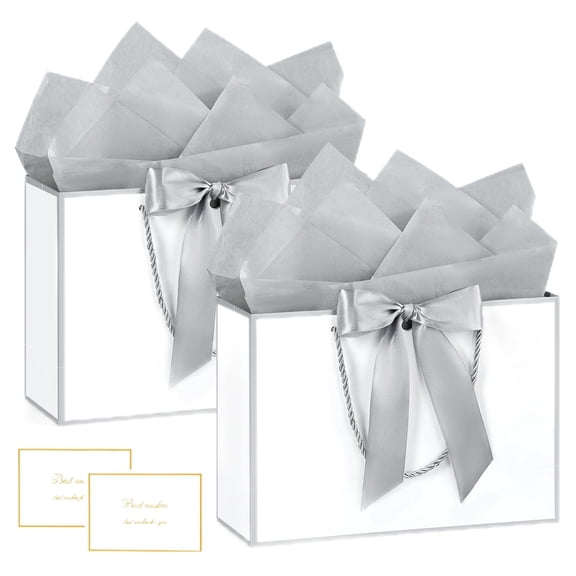 Paper Gift Bag with Handle Ribbon Bow Recyclable Paper Material for Jewelry Toy Packaging Birthday Wedding Party Gift Wrapping