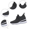 thumbnail image 2 of SACFOF Women's Glittery Rhinestone Fashion Breathable Wedge Sneakers, Bling Sparkly Wedding Dressy Knitted Tennis Shoes, 2 of 6
