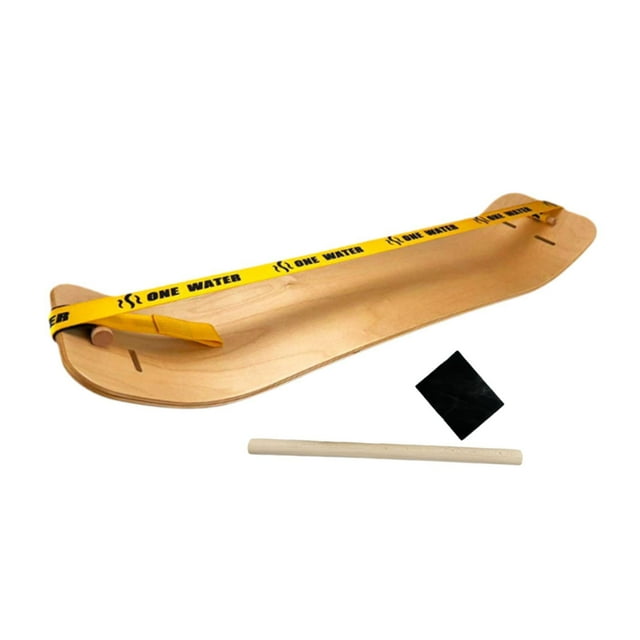 Almencla Wooden Balance Board with Rope, Stability Slackline Portable Balance Training Board for Core Workout Standing Style A