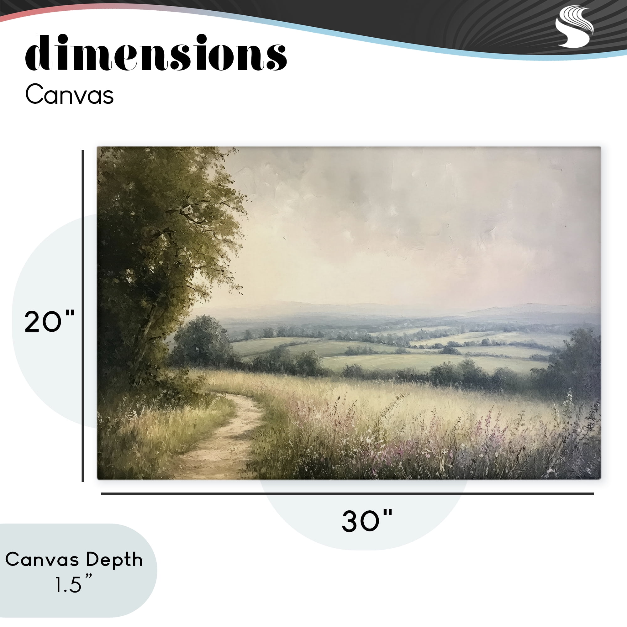 Stupell Industries Rolling Farmlands in Distance Canvas Wall Art, design by Petal Prints Design