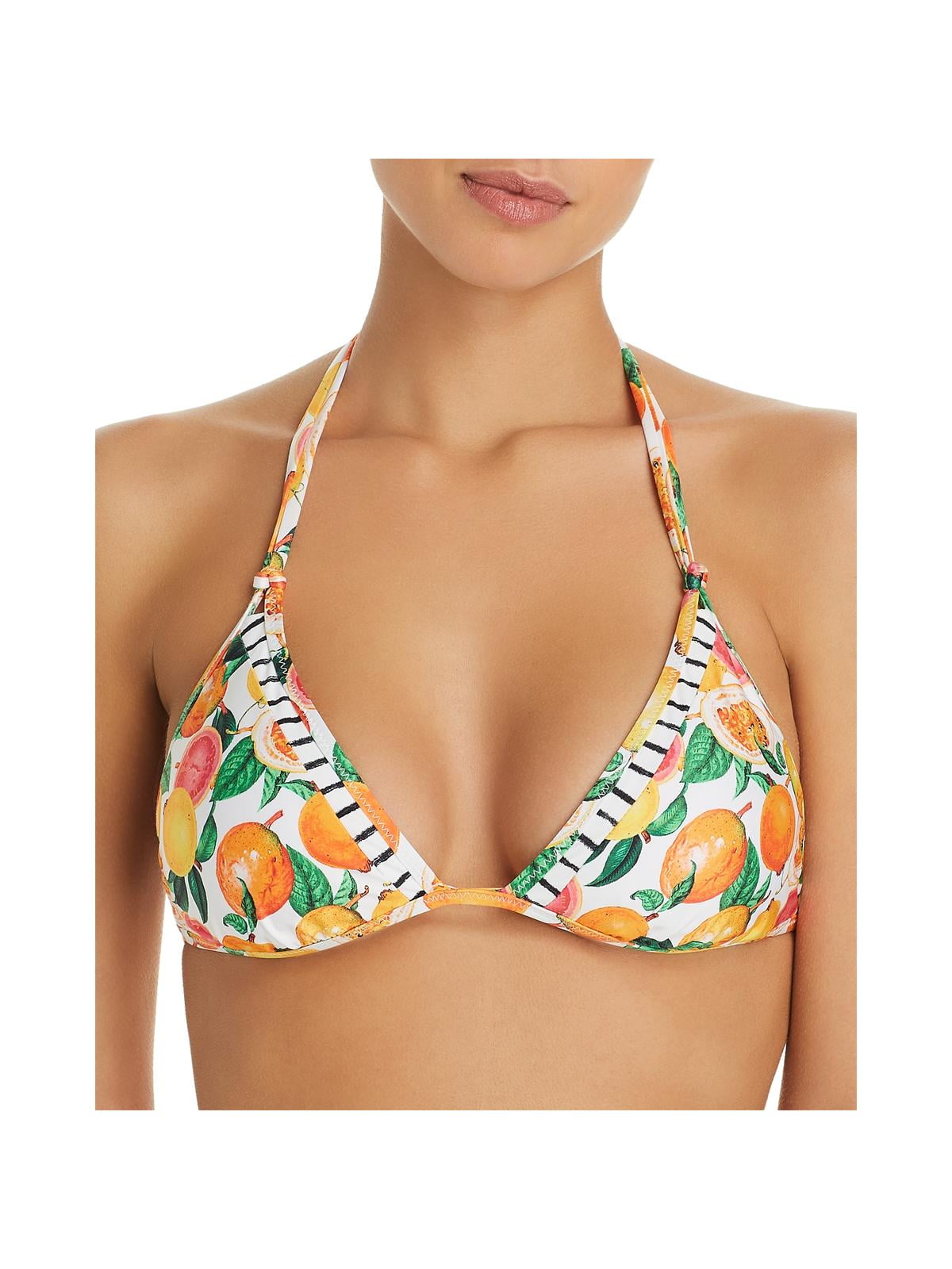 Nanette Lepore Womens Tutti Fruitti Vixen  Reversible Plunging Bikini Swim Top