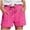 F86 Hot Pink, variant on Womens Shorts With Pocket Elastic High Waist Straight Leg Solid Color Sports Loose Breathable Shorts Hot Pink Size 4Xl