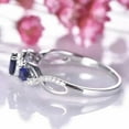 thumbnail image 2 of 2.20Ct Oval Cut Lab Created Blue Sapphire Women's Wedding Stunning Gift Ring 14k White Gold Plated, 2 of 4