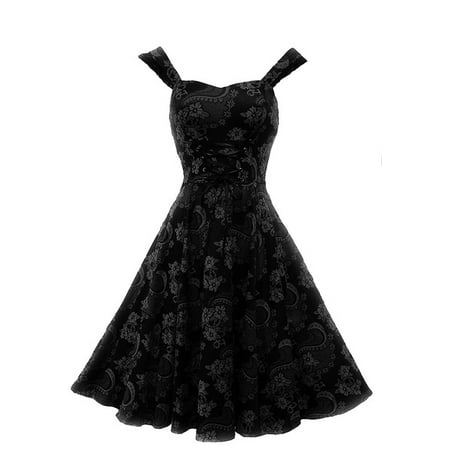 New Black Lace Gothic Patchwork Punk Dress