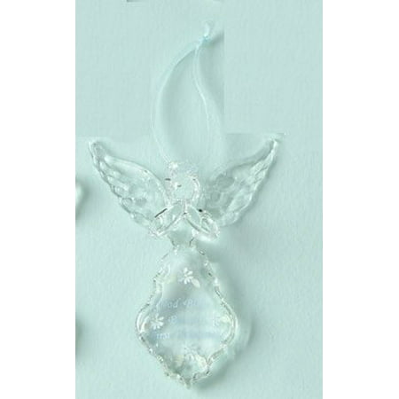 Roman 39564 Painted Glass Angel Ornament Baby's First Christmas -