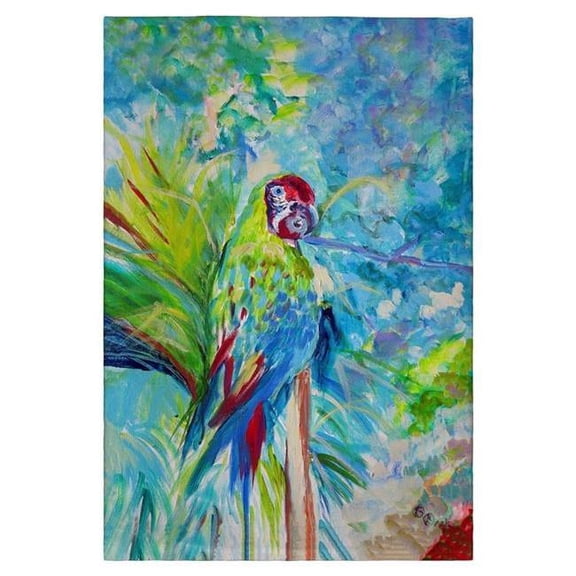 Betsy Drake GT1153 Green Parrot II Guest Towel