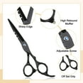 thumbnail image 3 of Unique Bargains Professional Hair Cutting Scissors Black Blue Scissors 0.91"x0.67" Stainless Steel for Hair Cutting, 3 of 7