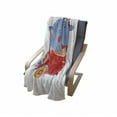 thumbnail image 4 of Cartoon Soft Flannel Fleece Throw Blanket, Watercolor Sketch of Young Blushed and Hare in Small Car Friend Travel, Cozy Plush for Indoor and Outdoor Use, 50" x 60", Blue Red White, by Ambesonne, 4 of 6