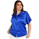 thumbnail image 1 of Blusa camisera de satín Roman Fashion Talla Extra Azul Rey 42, 1 of 6