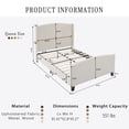 thumbnail image 5 of Queen Size Bed Frame with 49.21"High Back Upholstered Headboard and 27.16" High Footboard,Teddy Velvet,12 Slat Support,Solid Wood Feet,Beige, 5 of 10