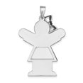 thumbnail image 5 of Auriga Fine Jewelry 14K White Gold Large with Bow On Left Charm Pendant for Women (L-35mm, W-23mm), 5 of 5