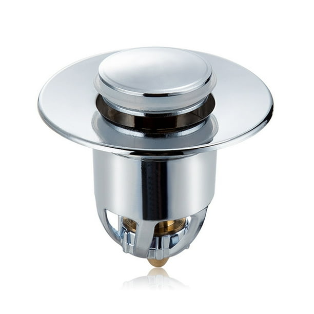 Stainless Popup Sink Stopper Vanity Basin PushType Drain Cover