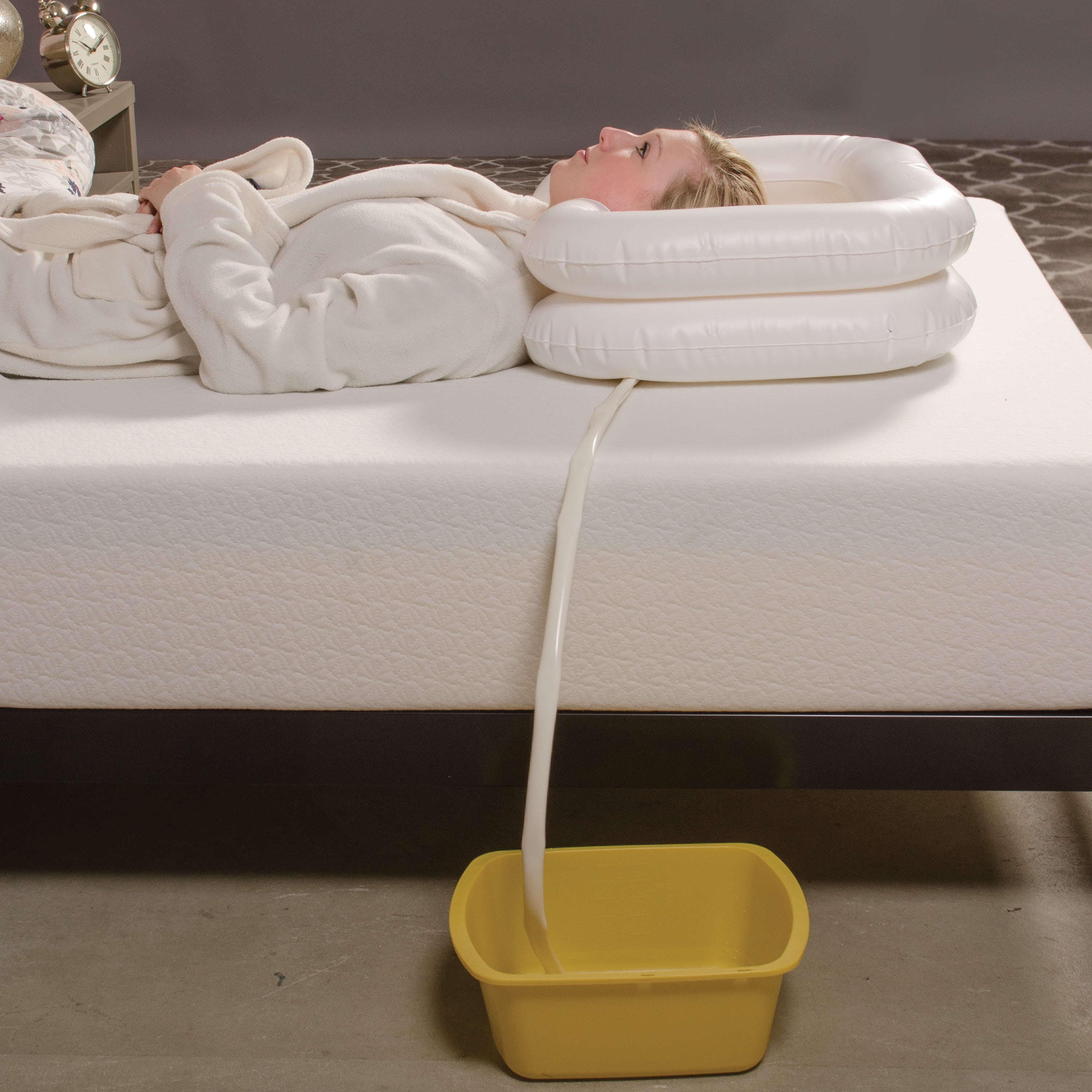 Duro Med DMI Portable Inflatable Shampoo Bowl for Bedside and in Bed Hair Washing, Hair Cuts and Hair Coloring for The Elderly, Disabled, Bedridden and Handicapped, White Duro Med DMI Portable Inflatable Shampoo Bowl for Bedside and in Bed Hair Washing, Hair Cuts and Hair Coloring for The Elderly, Disabled, Bedridden and Handicapped, White