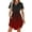 Red, variant on Summer Dresses for Women 2025, Women's Summer Dress Casual V Neck Short Sleeve Drawstring Dresses With Pockets(Black,L)