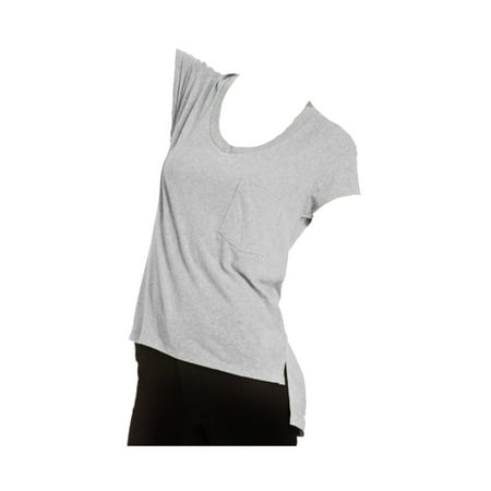 Energie NYC Juniors Heather Grey Short-Sleeve Scoop-Neck High-Low T-Shirt