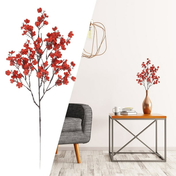 Rama de melocotón artificial inspirada en el zen de 50 cm para decoración del hogar en una sala de té y arreglo floral de boda