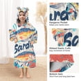 thumbnail image 3 of FORMRS Wearable Blanket Hoodie with Sleeves for Kids Cozy Flannel Sweatshirt, Yellow Sardines Pattern, 3 of 7