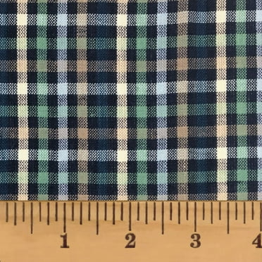 JCS Levi Blue Plaid Homespun Cotton Fabric - Sold by the Yard