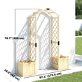 thumbnail image 3 of Outsunny Wooden Garden Arch with 2 Planter Boxes, Natural Wood, 3 of 10